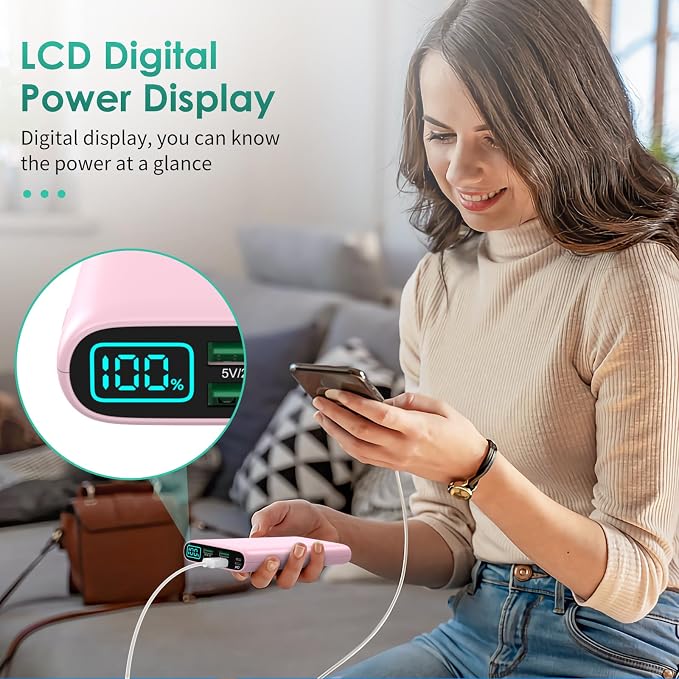 Portable Charger 38800mAh, LCD Display Power Bank, 5 USB Outputs Battery Pack - Image 8