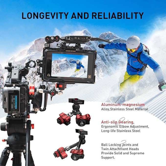 IFOOTAGE Magic Arm Clamp MA3-4, 7 Inches Adjustable Friction Power Articulating - Image 6