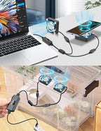2Pack Wathai 40mm x 10mm Mini USB Fan - Image 3