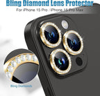 AGVEE 3+3 6 Pack for iPhone 15 Pro/Pro Max, Bling Diamond & Glitter Metal Ring - Image 4