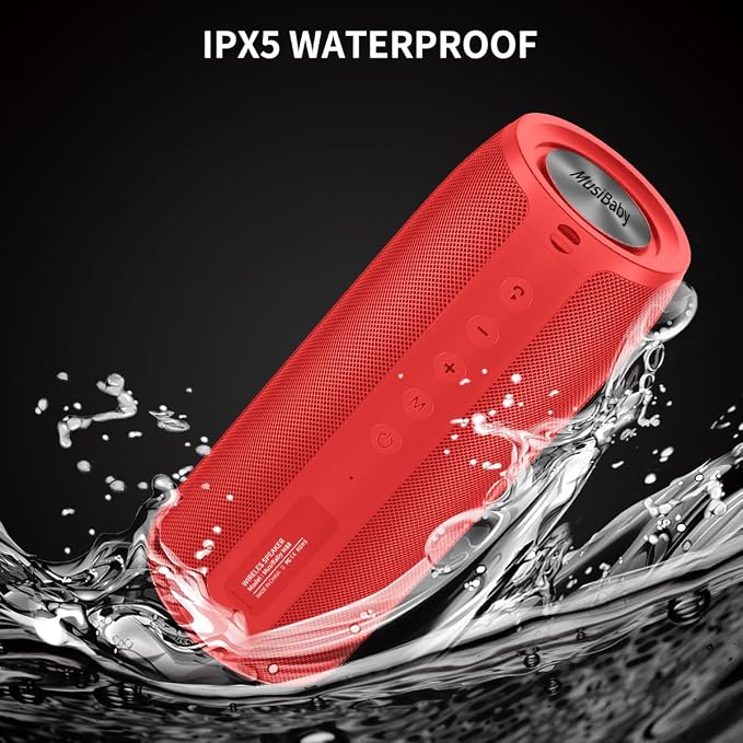 Bluetooth Speaker, MusiBaby M88 Speakers, Dual Pairing, Loud Stereo Sound - Image 4