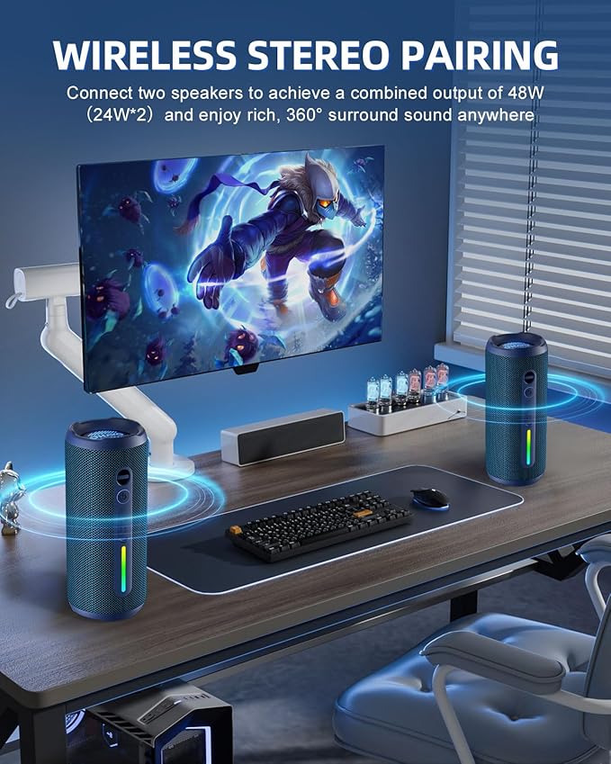 OHAYO Portable Bluetooth Speaker, IPX7 Waterproof Wireless Speaker - Image 4