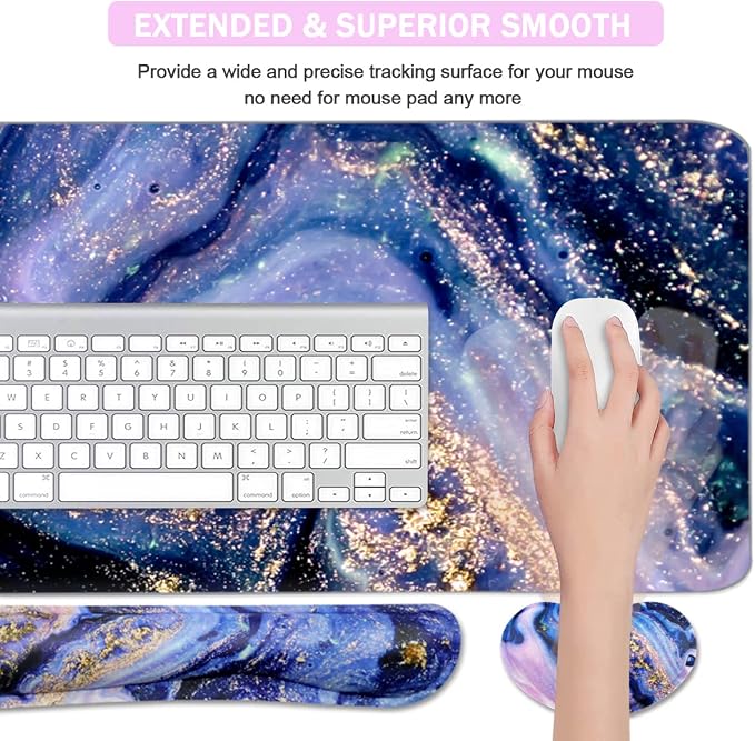 4-in-1 Large Gaming Mouse Pad and Keyboard Wrist Rest, Desk Pad - Image 3