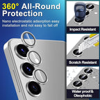 for Samsung Galaxy S25 Camera Lens Protector, Individual Metal Ring Tempered - Image 3