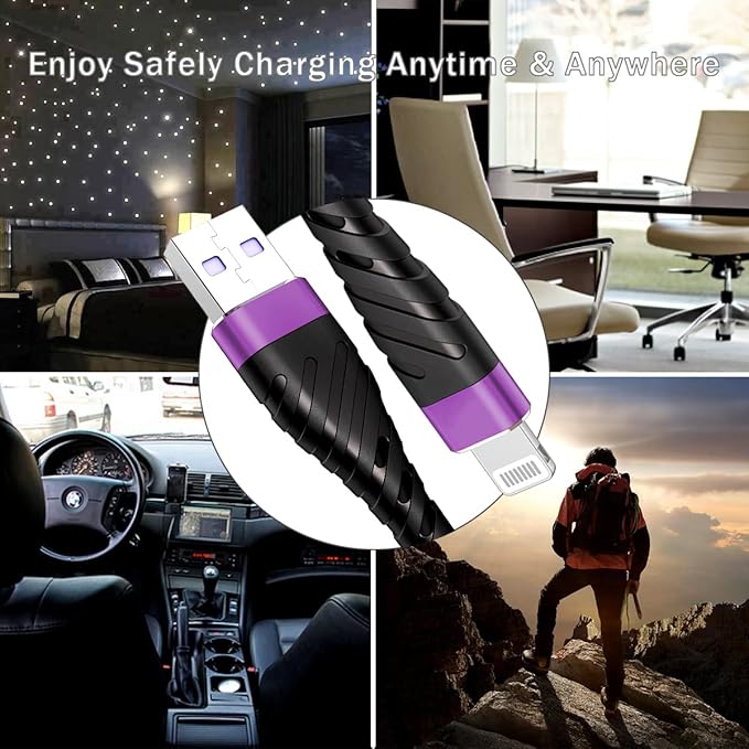 OIITH MFi Certified for iPhone Charger Cable 3 Pack 10 Ft, Extra Long for - Image 7