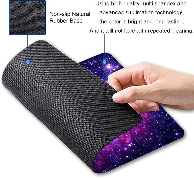 Mouse Pad, Galaxy Mouse Pad Custom Design, Square Waterproof Mouse Pad Non-Slip - Image 2