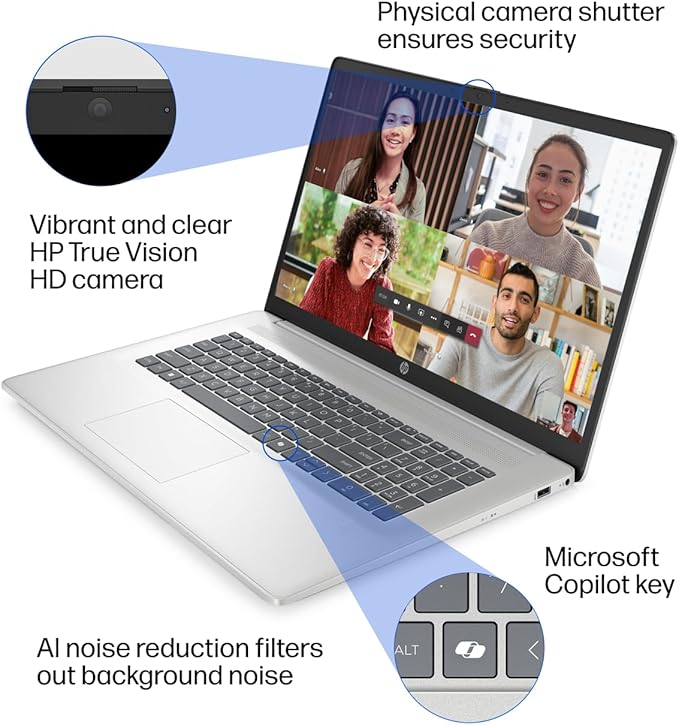 HP 17 Laptop for Business, Long Battery Life, Narrow Bezel, Numeric Keypad - Image 4