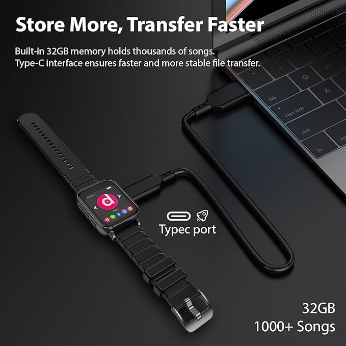 MP3 Player with Bluetooth 5.0, 32GB Touchscreen Music Player with Detachable - Image 3