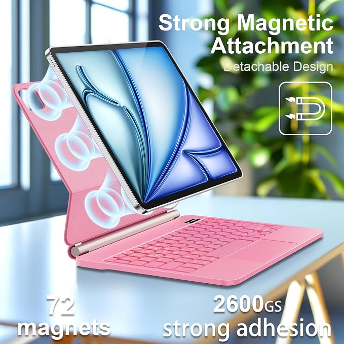 Keyboard Case for iPad Air 13 inch, iPad Pro 12.9 inch，Magic-Style Magnetic – - Image 3