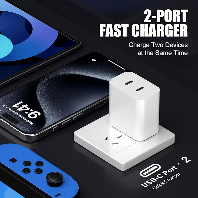 Charger for iPhone 16 15, Fast Dual Port USB C Charger Block, Double Type C - Image 4