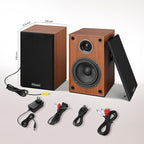 Elimavi Powered Bluetooth 5.3 Bookshelf Speakers - 60W Record Player Speakers - Image 8