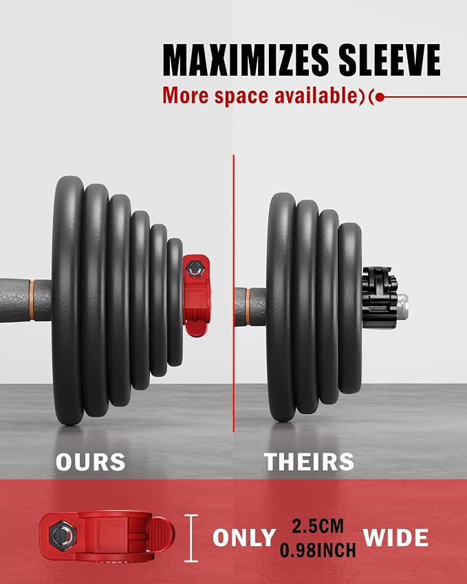 Narrow Barbell Clips 2.5cm Width - Image 4