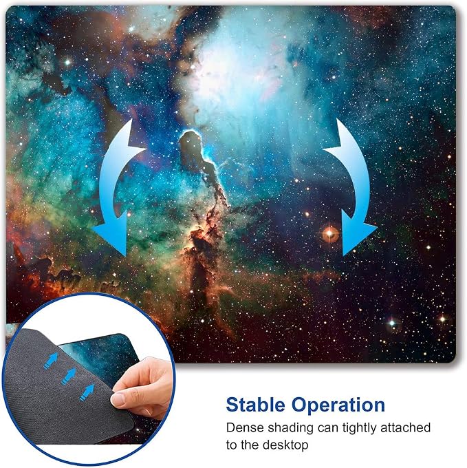 Mouse Pad, Galaxy Mouse Pad, Square Waterproof Mouse Pad Non-Slip Rubber Base - Image 6