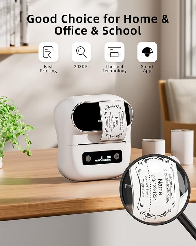 Phomemo Label Maker, M220 Barcode Printer, Thermal Bluetooth Label Printer - Image 5