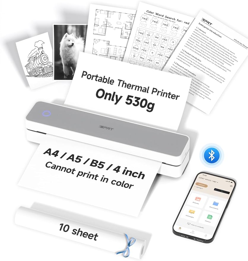 iDPRT MT610 Portable Thermal Printer, Mobile-Travel-Printers, by iDPRT