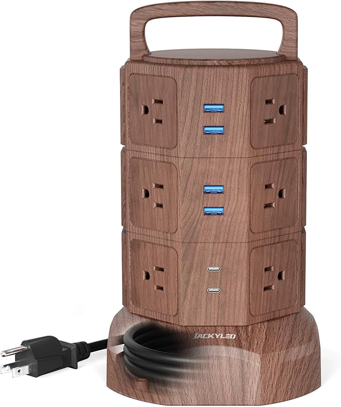 JACKYLED Power Strip Tower Surge Protector - Image 9