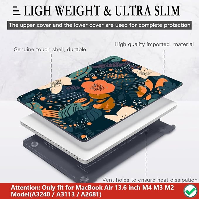 CISSOOK Compatible with MacBook Air 13.6 inch Case 2025 2024 2023 2022 Release - Image 4