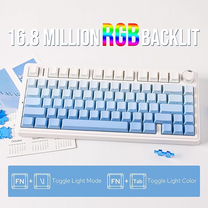 EPOMAKER x Aula F75 Gasket Mechanical Keyboard, 75% Wireless Hot Swappable - Image 5