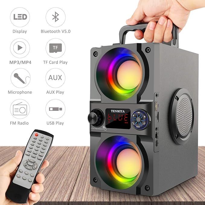 Bluetooth Speaker, 40W Portable Wireless Speaker - Image 4