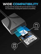 SABRENT USB Type-C Card Reader, Dual-Slot UHS-II SDXC and microSDXC SD 4.0 - Image 4