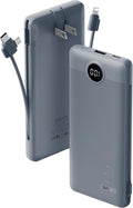 VRURC Portable Charger Built-in Cables and AC Wall Plug, USB C Power Bank by Home