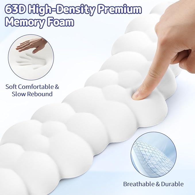 Cloud Wrist Rest for Keyboard and Mouse, Memory Foam PU Leather Keyboard Wrist - Image 4
