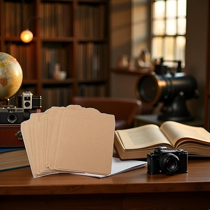 25 Pcs Retro Kraft Paper CD DVD Sleeves Envelopes Cardboard Storage Cases - Image 7