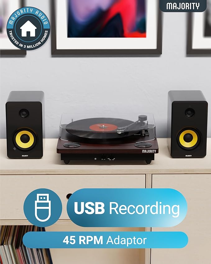 Vinyl Record Player with Bluetooth 5.3 in & Out | Record Player with Speakers & - Image 6
