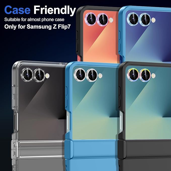 for Samsung Galaxy Z Flip 7 Camera Lens Protector, Individual Metal Ring - Image 7