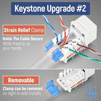 Everest 45° Angled RJ45 Cat5e Keystone Jacks 20-Pack in White - Image 4