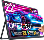 UPERFECT 22" 2K QLED Portable Touchscreen Monitor w/VESA & 180° Adjustable Stand by UPERFECT