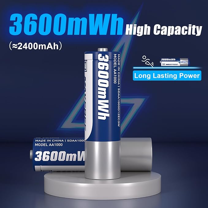 Maxfree Rechargeable AA Batteries Lithium - Image 2
