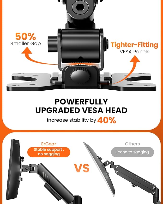 ErGear Vertical Dual Monitor Stand, Stacked Monitor Mount - Image 8