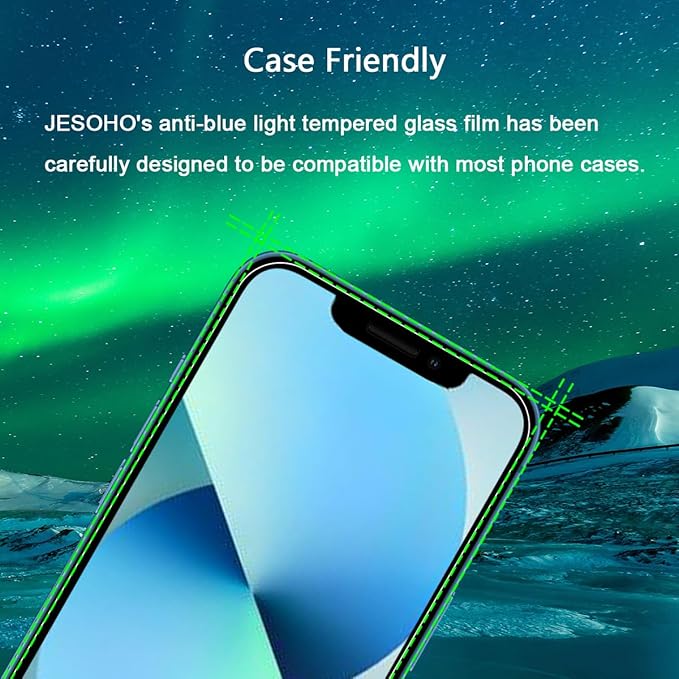 Blue Light Screen Protector for iPhone 13 mini, Eye Protection, Tempered Glass - Image 8