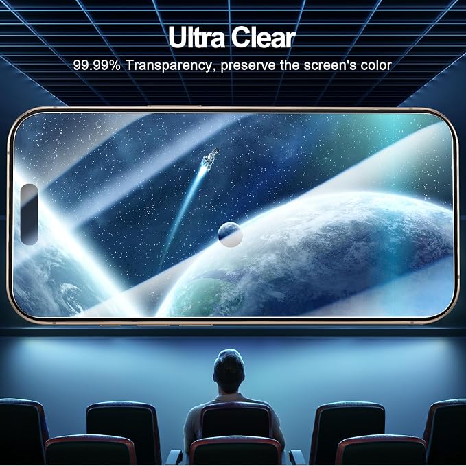 NEW'C 3 Pack Designed for iPhone 16 Pro Screen Protector, Enhanced Tempered - Image 7