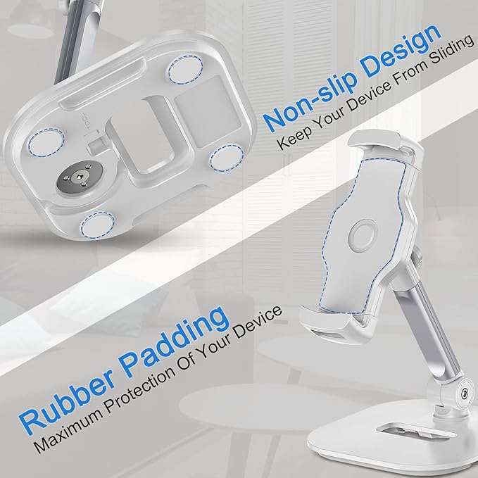 AboveTEK Upgraded Desktop Tablet Stand, 360° Swivel Tablet & Phone Desk Mount - Image 8