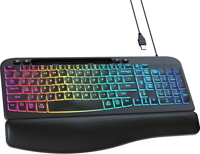 Ergonomic Backlit Keyboard by VEILZOR
