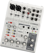 Yamaha AG06MK2 White 6-Channel Live Streaming Loopback Mixer/USB Interface - Image 2