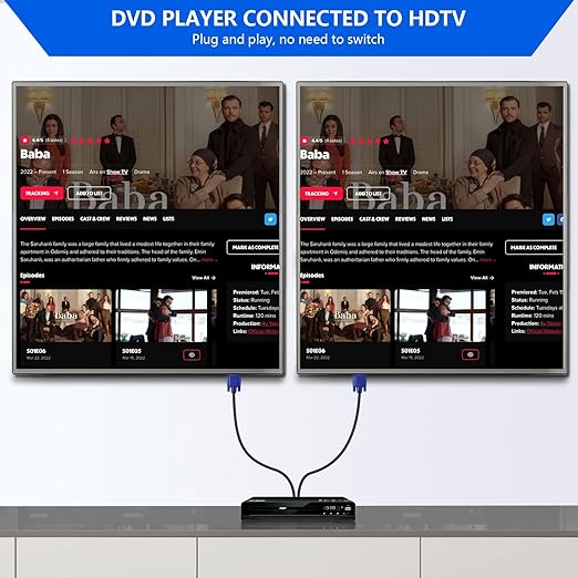 PASOW VGA Splitter Cable 1 Male to 2 Male Dual Monitor Y Adapter 1080P Full HD - Image 6