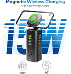 160W Fast Charging Station, TenTrend Power Strip Tower Surge Protector - Image 4