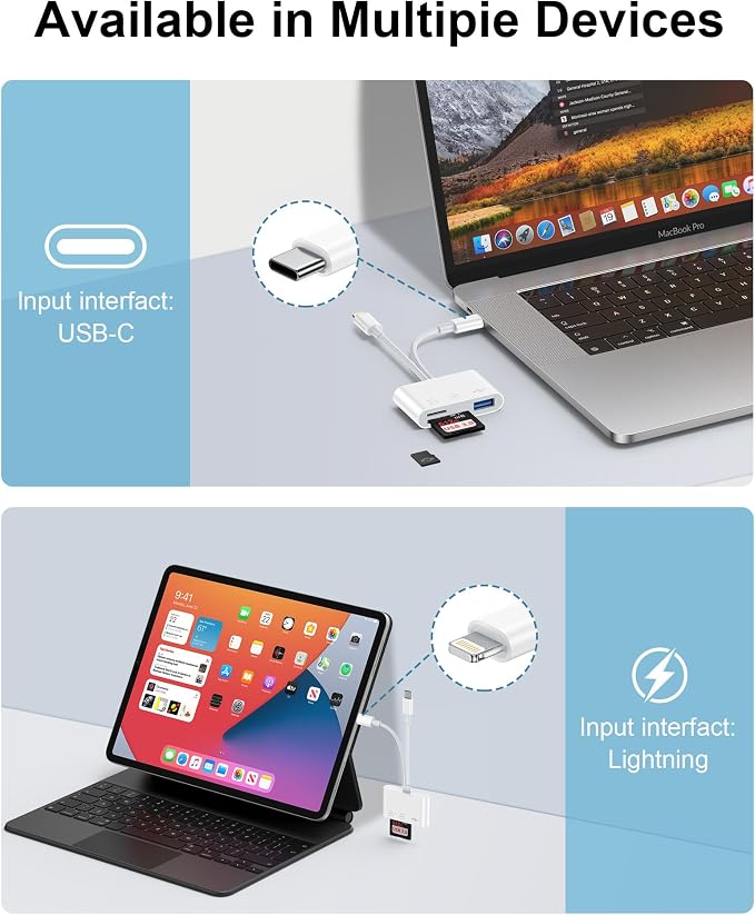 3 in 2 Lightning & USB-C SD Card Reader - Image 4