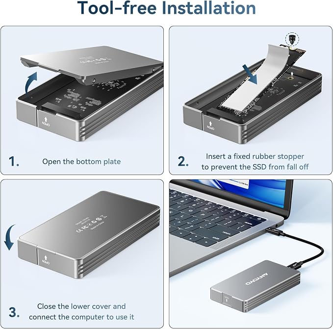 ANYOYO 40Gbps M.2 NVMe SSD Enclosure - Image 9