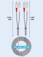 2RCA to 2RCA Cable 2 RCA Male Hi-Fi Systems Audio Stereo Subwoofer Cable - Image 6