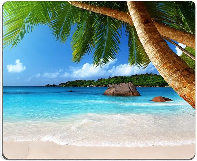 Beach Mouse Pad With Coconut Trees by EASTSMOOTH