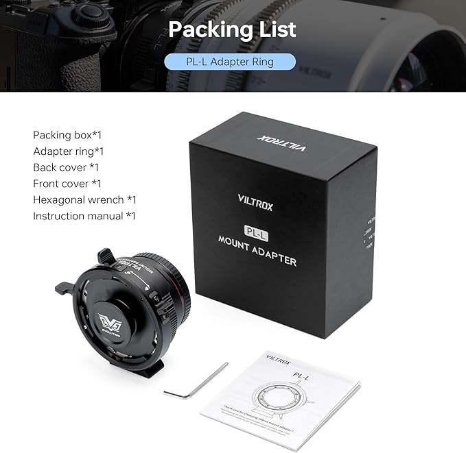 VILTROX PL-L Lens Adapter, Lens Converter Ring Camera Lens Mount Adapter Ring - Image 7