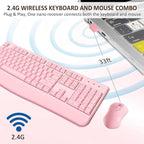 Wireless Keyboard and Mouse Combo, EDJO 2.4G Full-Sized Ergonomic Computer - Image 5