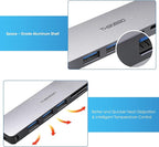 USB C Hub Multiport Adapter - 7 in 1 Portable Space Aluminum Dongle - Image 6
