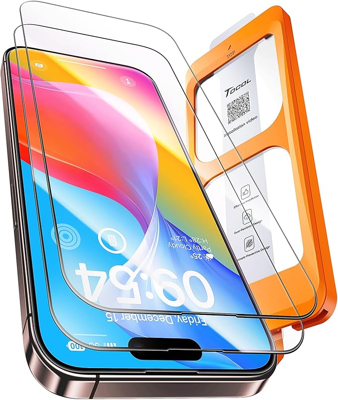 TOCOL for iPhone 16 Plus Screen Protector/iPhone 15 Plus Screen Protector 9H by TOCOL