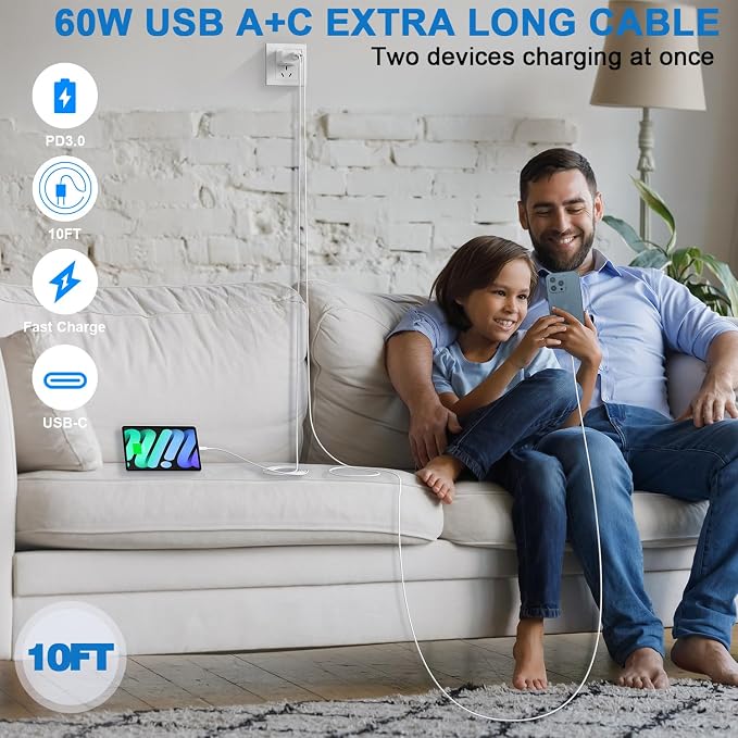 10FT iPhone 16e Fast Charger, iPad Pro/Air/Mini - Image 6