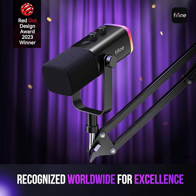 FIFINE XLR/USB Gaming Microphone Set, Dynamic PC Mic - Image 2